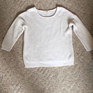 White, golden sparkled sweater